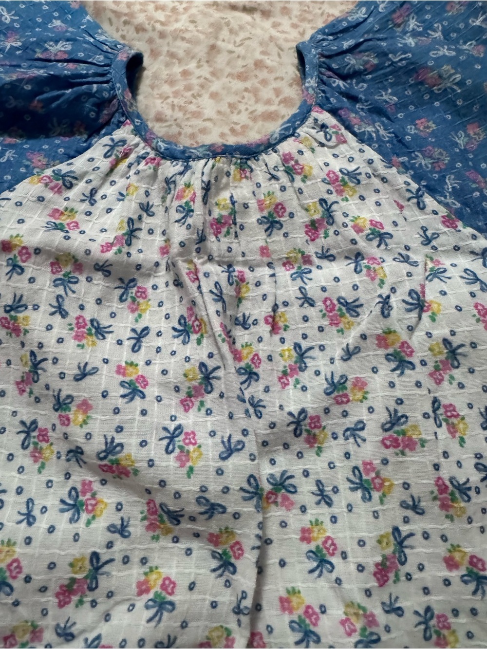 LoveShackFancy Girls Blue Floral dress